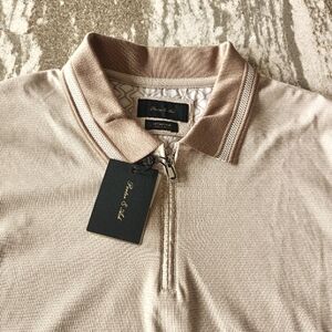 Porter & Ash Men's Knitted Jacquard 1/4 Zip Pullover Shirt NEW Size Large